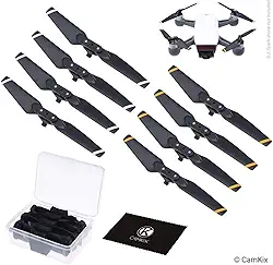CamKix Hélices de substituição para DJI Spark - 2 conjuntos (8 lâminas) - com caixa de armazenamento conveniente - asas dobráveis de liberação rápida - design testado em voo - acessório essencial para