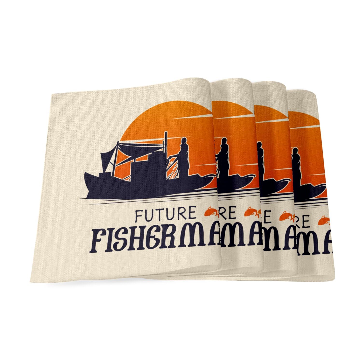 Sets de table en lin Future Fisherman - Cadeau idéal pour passionnés de mer