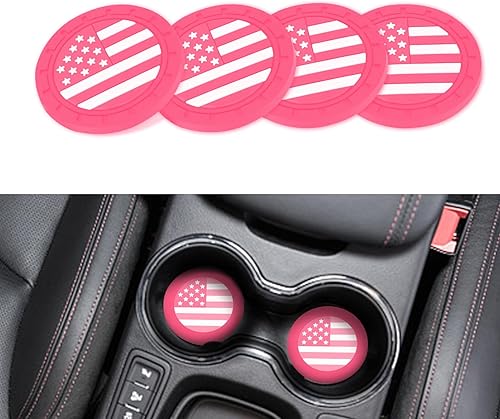 Portavasos para automóvil, portavasos antideslizantes para automóvil, soporte de taza de bandera de EE. UU. de 2.75 pulgadas, portavasos de