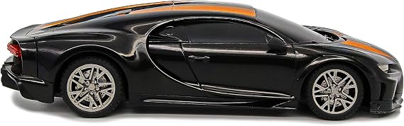 CMJ RC Cars Bugatti Chiron Officially Licensed Remote Control Car 1:24 Scale Working Lights 2.4Ghz (Black/Orange)