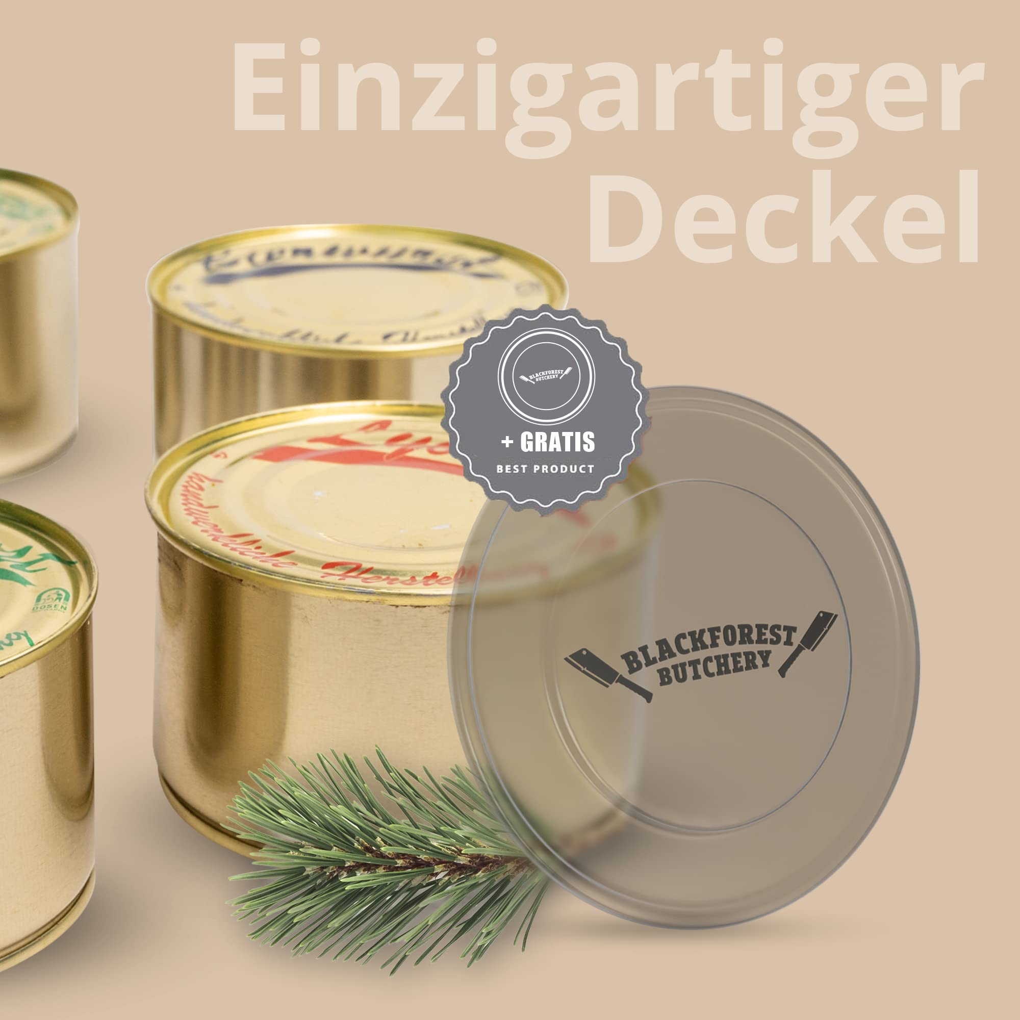 Schwarzwald Metzgerei: 15x 400g Dosen - 1 Jahr haltbare Dosenwurst im Set – mit Frischedeckel! – Wurstkonserven Vorratspaket