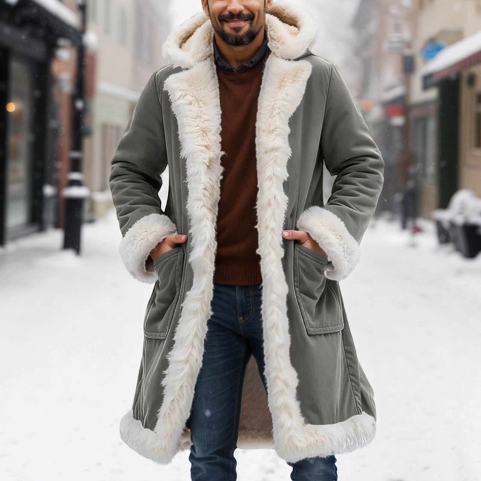 Chaqueta Hombre Traje Con Cremallera Chaqueta Deportiva Hombre Amplio Abrigo De Invierno Grueso Y Caliente Abrigo Casual Al Aire Libre