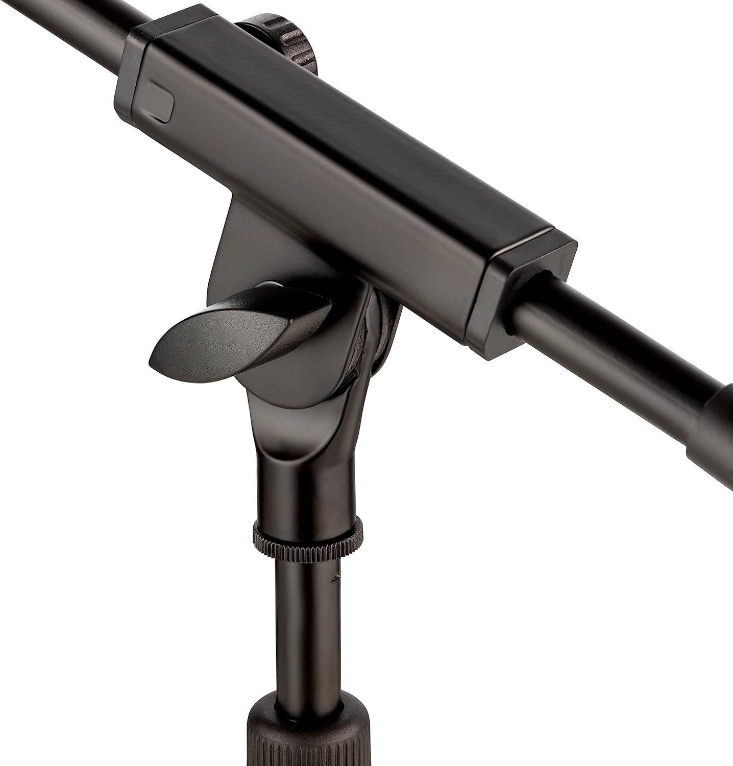 Boom Mic Stand Desk Adjustable Desktop Microphone Stand, Weighted Base with Twist Clutch, Boom Arm, Universal Mic Clip and 3/8" and 5/8" Adapter Included