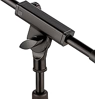 Vista 3 de Soporte de micrófono Boom para escritorio, soporte de micrófono de escritorio ajustable, base pesada con embrague giratorio, brazo de pluma, clip