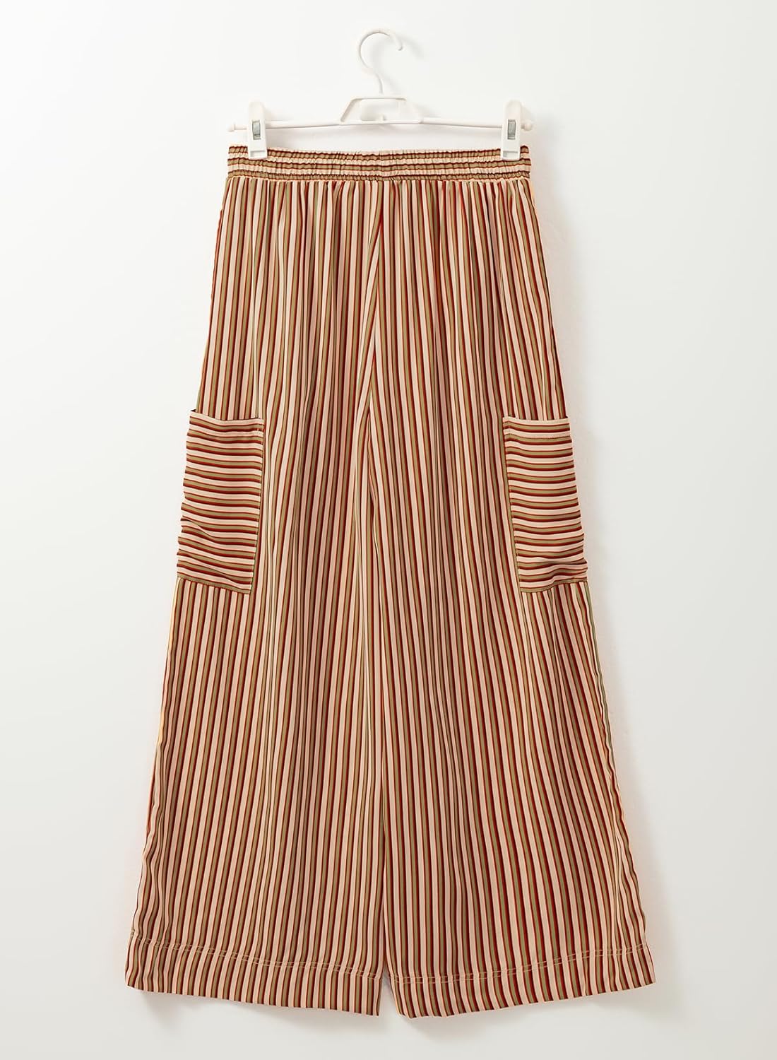 EVALESS Women Palazzo Pants Summer Casual Wide Leg High Waist Lounge Flowy Beach Striped Trousers Travel Vacation Outfits - Image 4