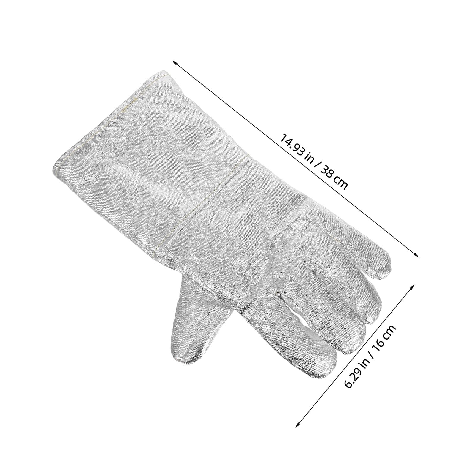Hitzebeständige Aluminiumfolie Handschuhe Hitzeisolierte Schweiß Gießhandschuhe für Industrie Schmiede Ofenarbeit und Bbq Flexible Arbeitshandschuhe für Mechaniker und Arbeiter