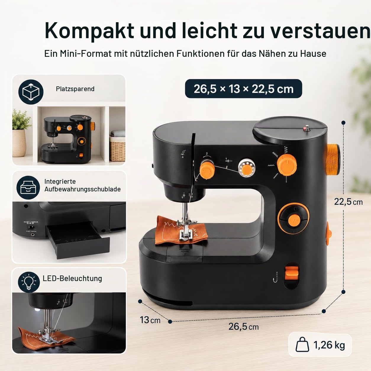 Elektrische Nähmaschinen, Schuhmappe, Nadeln, Leder, Segeltuch, Baumwolle, Schal, Zelte, traditionelles Nähen, tragbar, Mini-Nähmaschinen, sorgfältiges Design