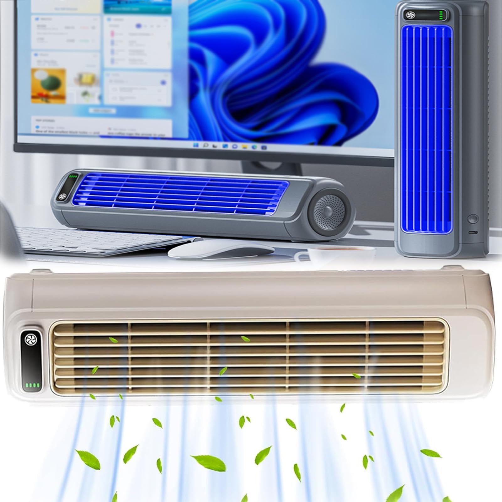 Cooling Ace, Cooling Ace 4.0, Cooling Ace, Quiet, 3-Speed, Bladeless Ace, For Bedroom, Office, Home (Gray, One Size)