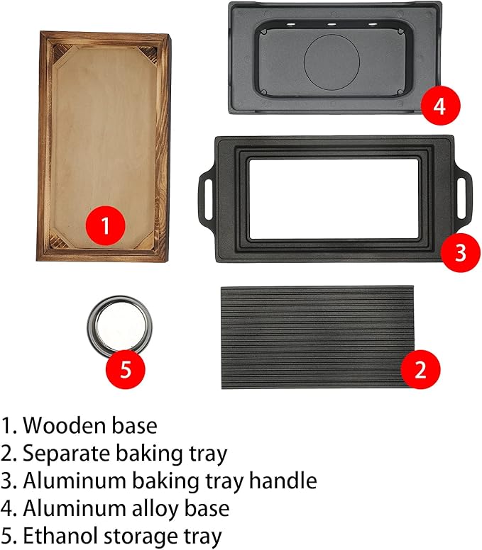 Kit accesorio para parrilla japonesa de aluminio portátil miniatura 5