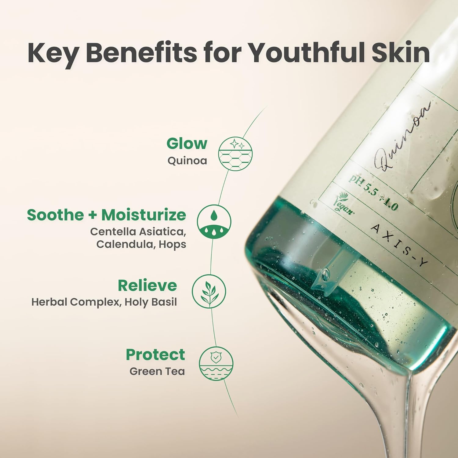 AXIS-Y Quinoa One Step Balanced Gel Cleanser - Deep Hydrating Makeup Remover Facial Cleansing Gel - Vegan Korean Skin Care Face Wash for All Skin Types - 6.08 fl. oz. - Image 4