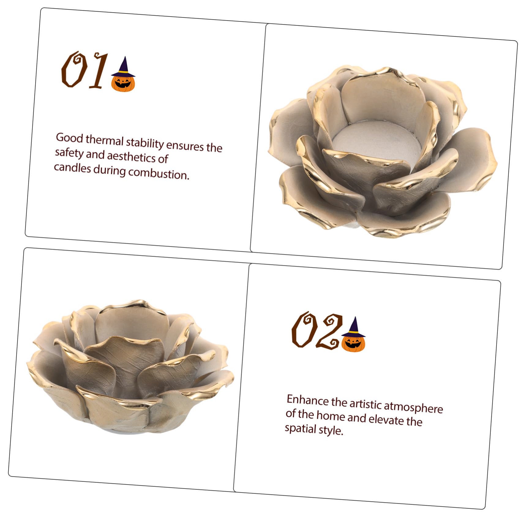 Cabilock 2stücke Roségoldene Keramik-teelichthalter in Blumenform Hochzeitstischdeko oder Heimaccessoire mit Glasierter Oberfläche für Eleganten Look