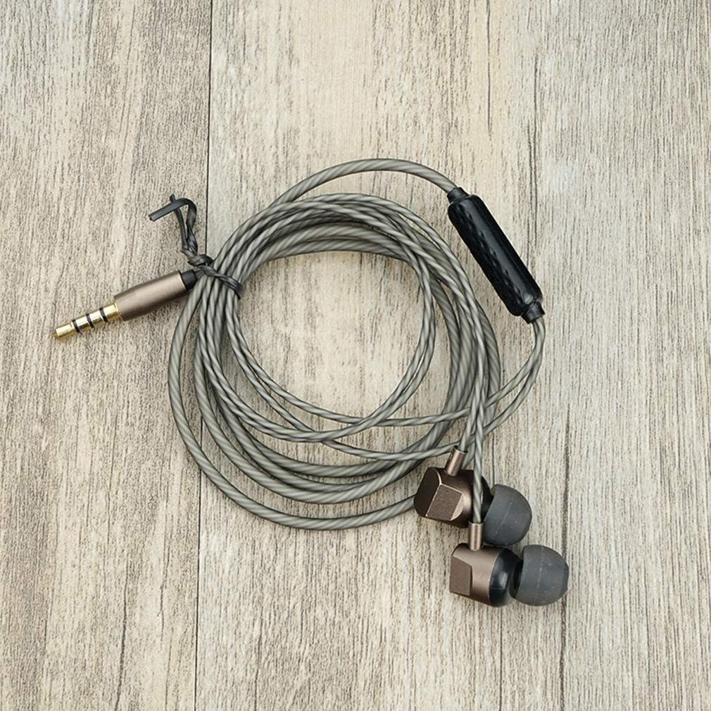 Earbuds, Wired, Soundproofed, Metal Headphones Into Earbass, Excellent Sound Quality, Compatible with Microphone Headphones for Ipone and Mainstream Android Phones