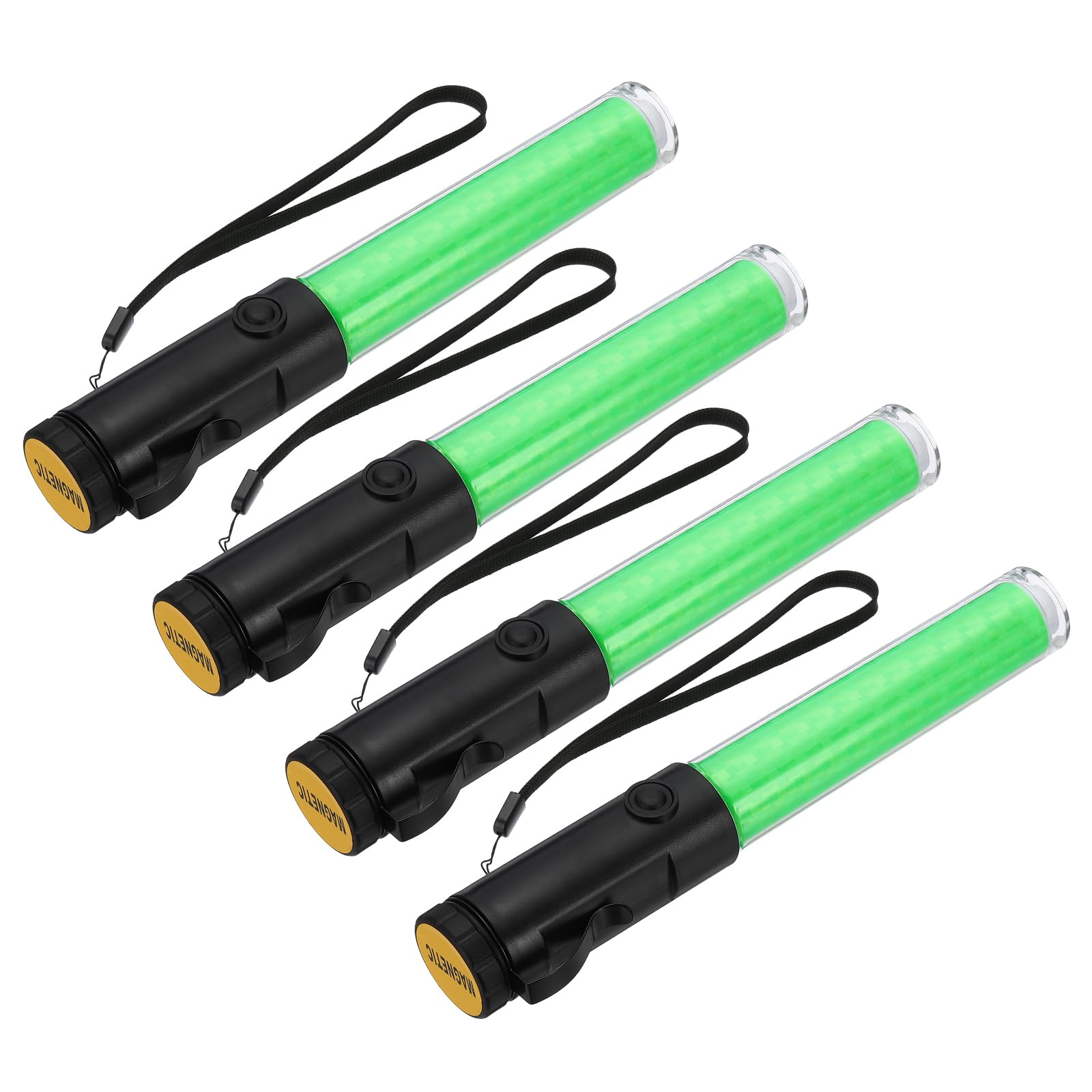 PATIKIL 4 Pack Barra de Señalización de Tráfico de 11 Pulgadas, Linterna LED de Control de Tráfico Aéreo con 3 Modos de Destello, Clip Lateral, Correa de Muñeca y Cordón, Verde