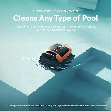 Beatbot Sora 30 Pool Vacuum Robot, 4-in-1 Cleaner with Shallow-Area Cleaning, 6800GPH Power, Smart Surface Parking, 5L Capacity for Above & In-Ground Pools Up to 3229 sq. ft, Vibrant Orange