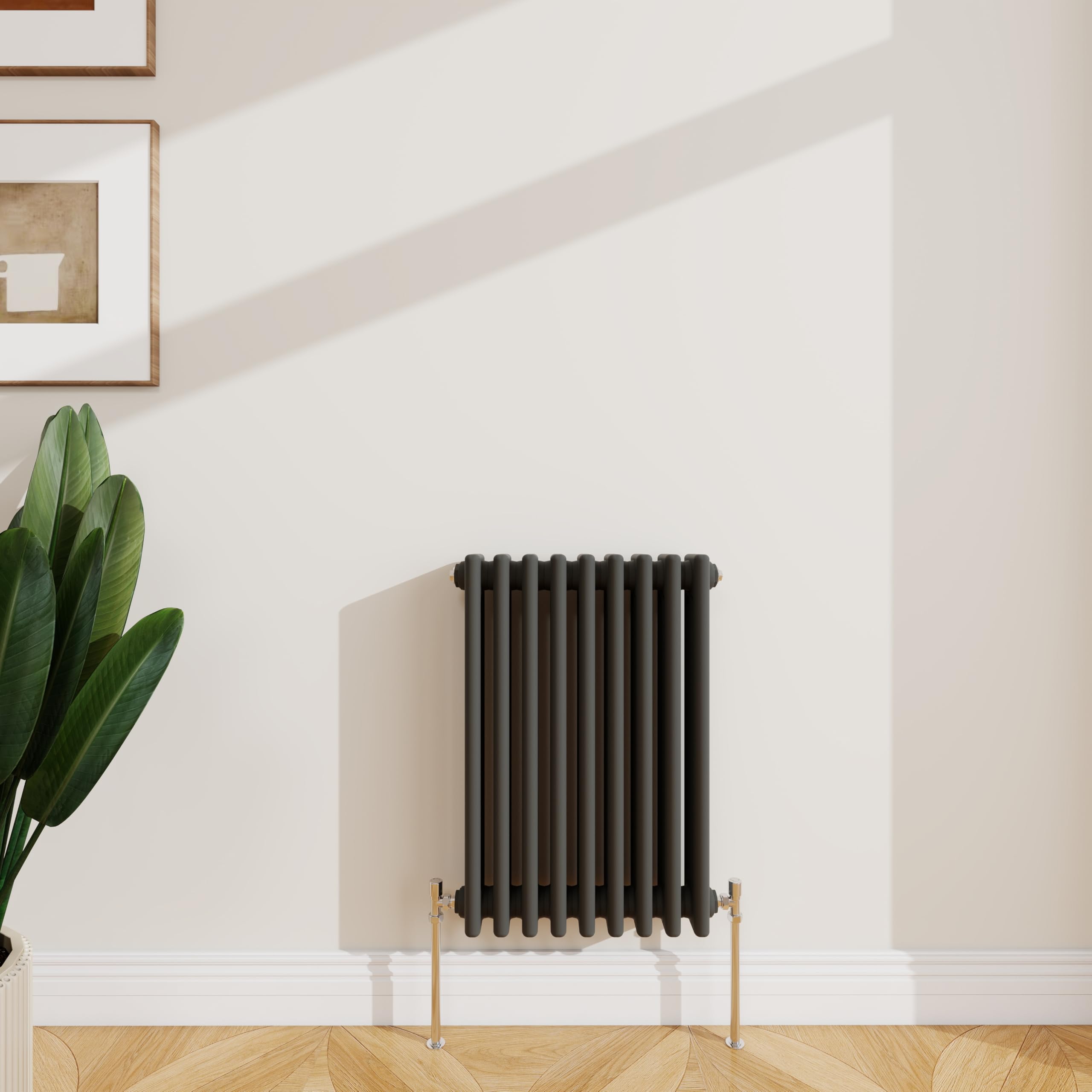 SLINE SANITARY 600x425mm Cast Iron Style Traditional 3 Column Horizontal Anthracite Central Heating Radiator