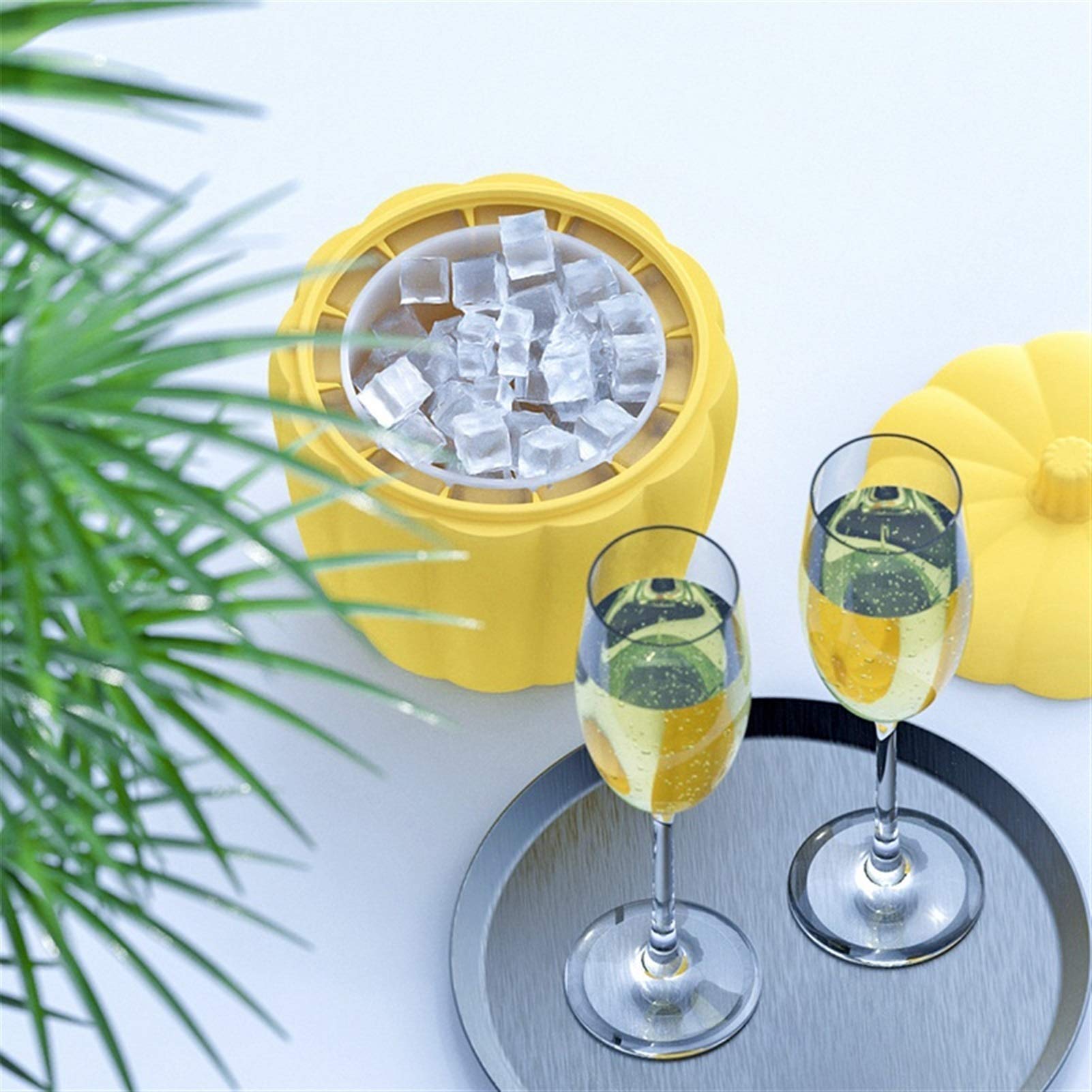 Cubeta​para Hielo, 1 Uds. Herramientas para Hacer Cubos de Hielo de Silicona con Tapa, Whisky, Vino, cóctel, Barware DIY