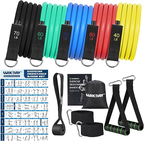 Bandas de resistencia de ejercicio con asas para entrenamiento, 150200250300 libras juego de bandas de entrenamiento con anclaje de puerta para