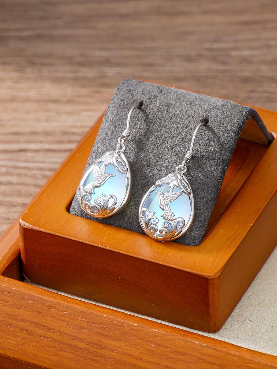 Midari 925 Sterling Silver Moonstone Earrings for Women, Tree of Life Butterfly Hummingbird Sunflower Dragonfly Dangle Earrings, Hypoallergenic Jewelry, Valentine's Day Birthday Gift for Her Mom - Image 2