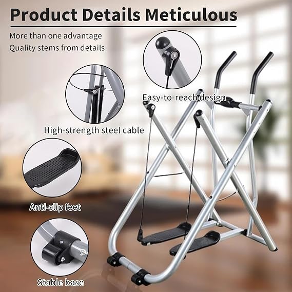 2-in-1 Folding Air Walker Cross Trainer, Low-Impact Full Body Exercise Machine for Home Gym & Office Cardio Workouts
