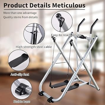 2-in-1 Folding Air Walker Cross Trainer, Low-Impact Full Body Exercise Machine for Home Gym & Office Cardio Workouts