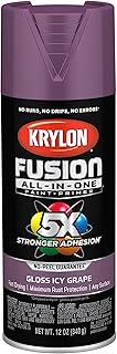 Krylon Fusion All-In-One Adhesive Spray Paint for Indoor/Outdoor Use, 12 oz, Icy Grape