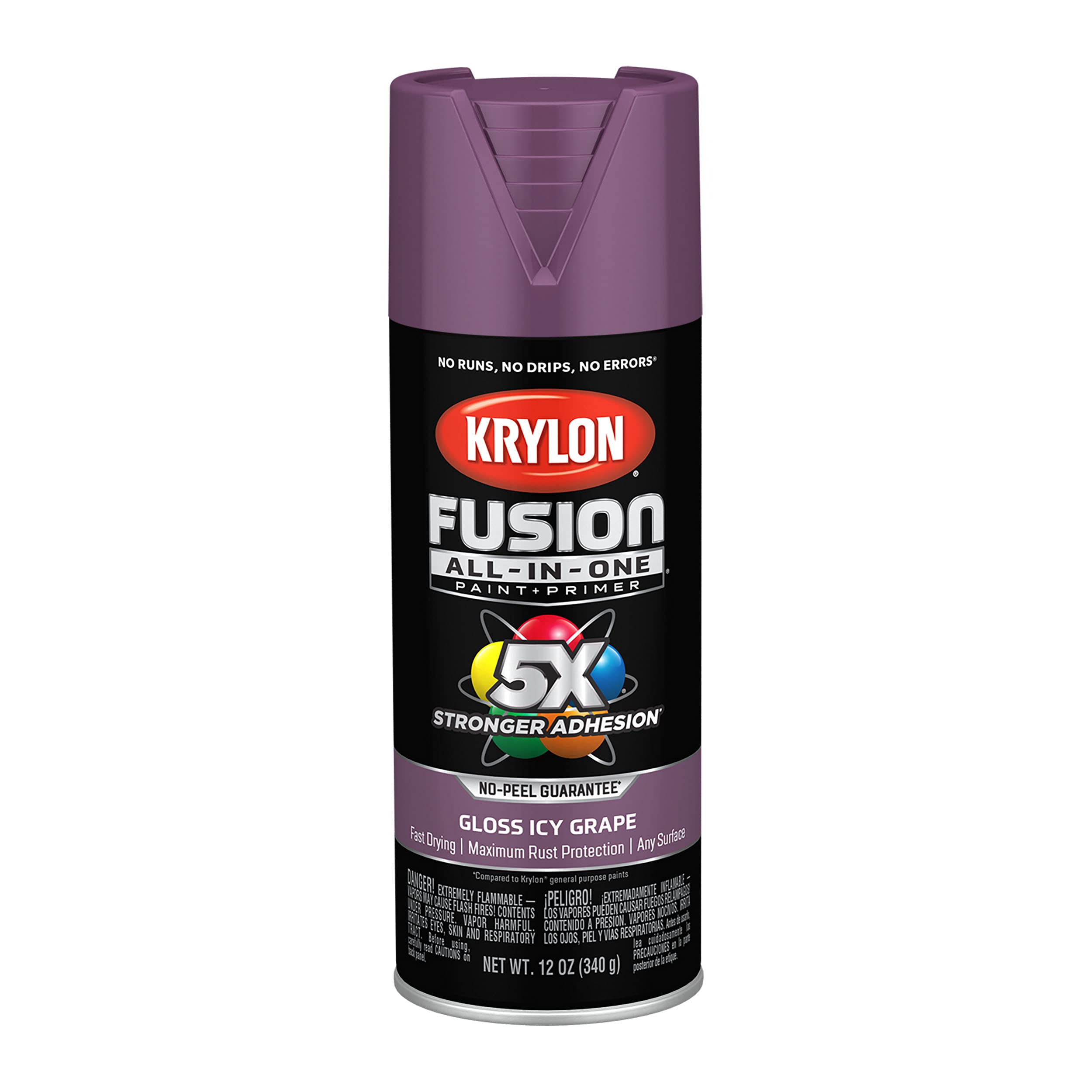 Krylon Fusion All-In-One Adhesive Spray Paint for Indoor/Outdoor Use, 12 oz, Icy Grape