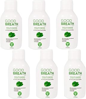 Goodbreath Mouthwash - Mint Mouth Rinse for Chronic Halitosis - New Ozone Technology Oral Rinse - Halitosis Treatment & Bad Breath Neutralizer - Mouthwash for Gum Diseases - Alcohol-free | 6 Pack,2 Oz