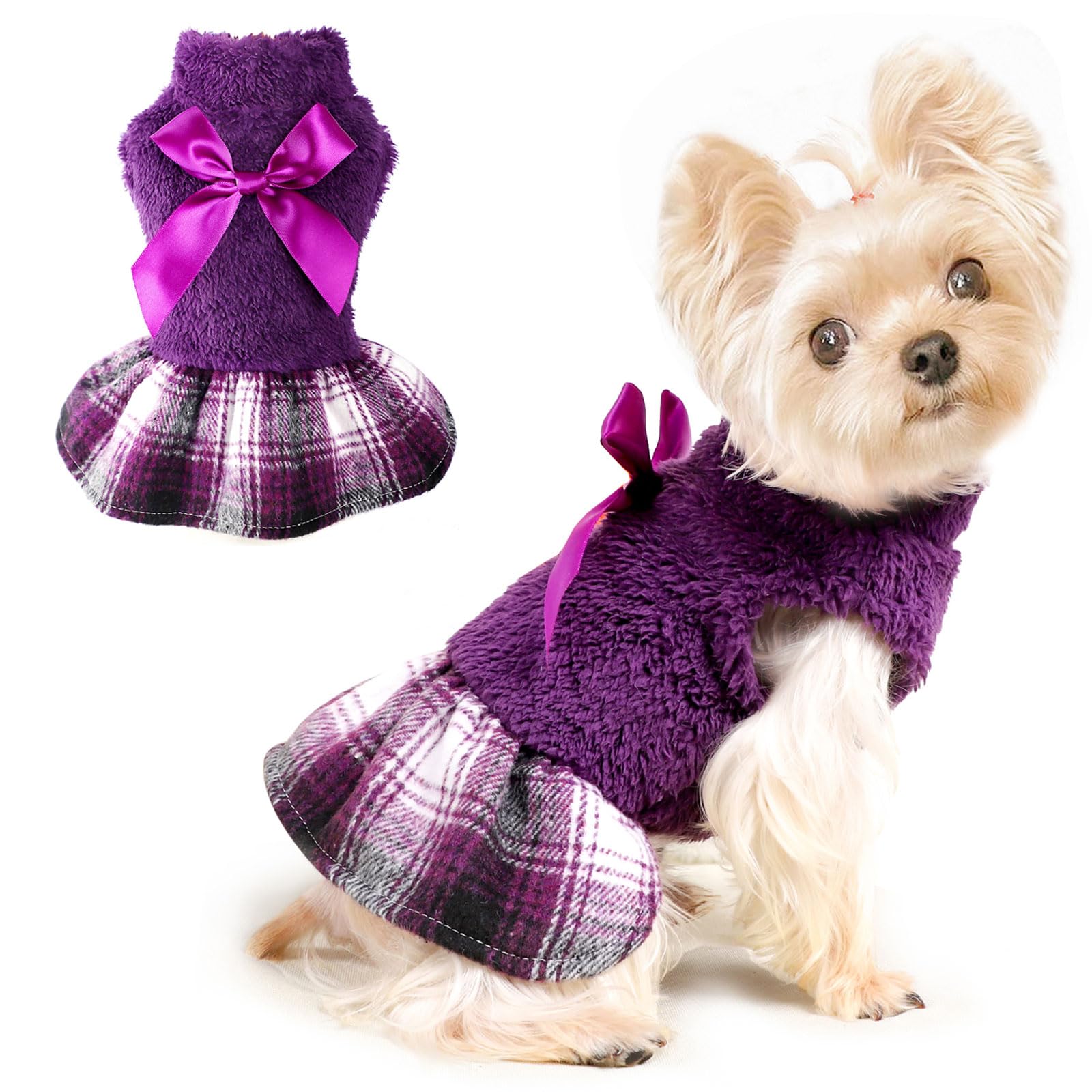Dog Sweater Fleece Winter Dog Clothes for Small Dogs Puppy Sweater Dress
