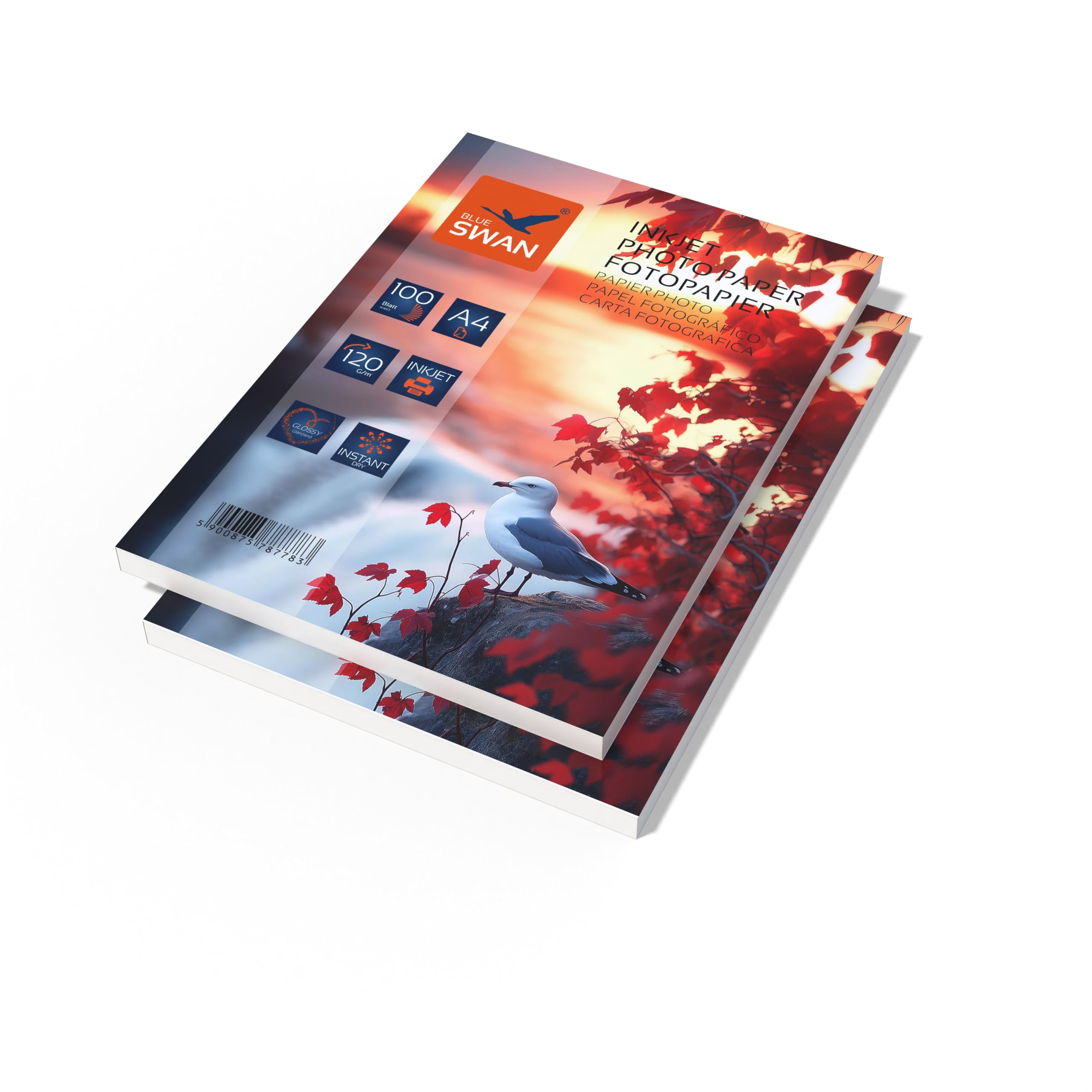 Carta Fotografica Lucida Blue Swan 13x18 Cm - 200 Gsm, 100 Fogli, Alta Risoluzione - Foto 6