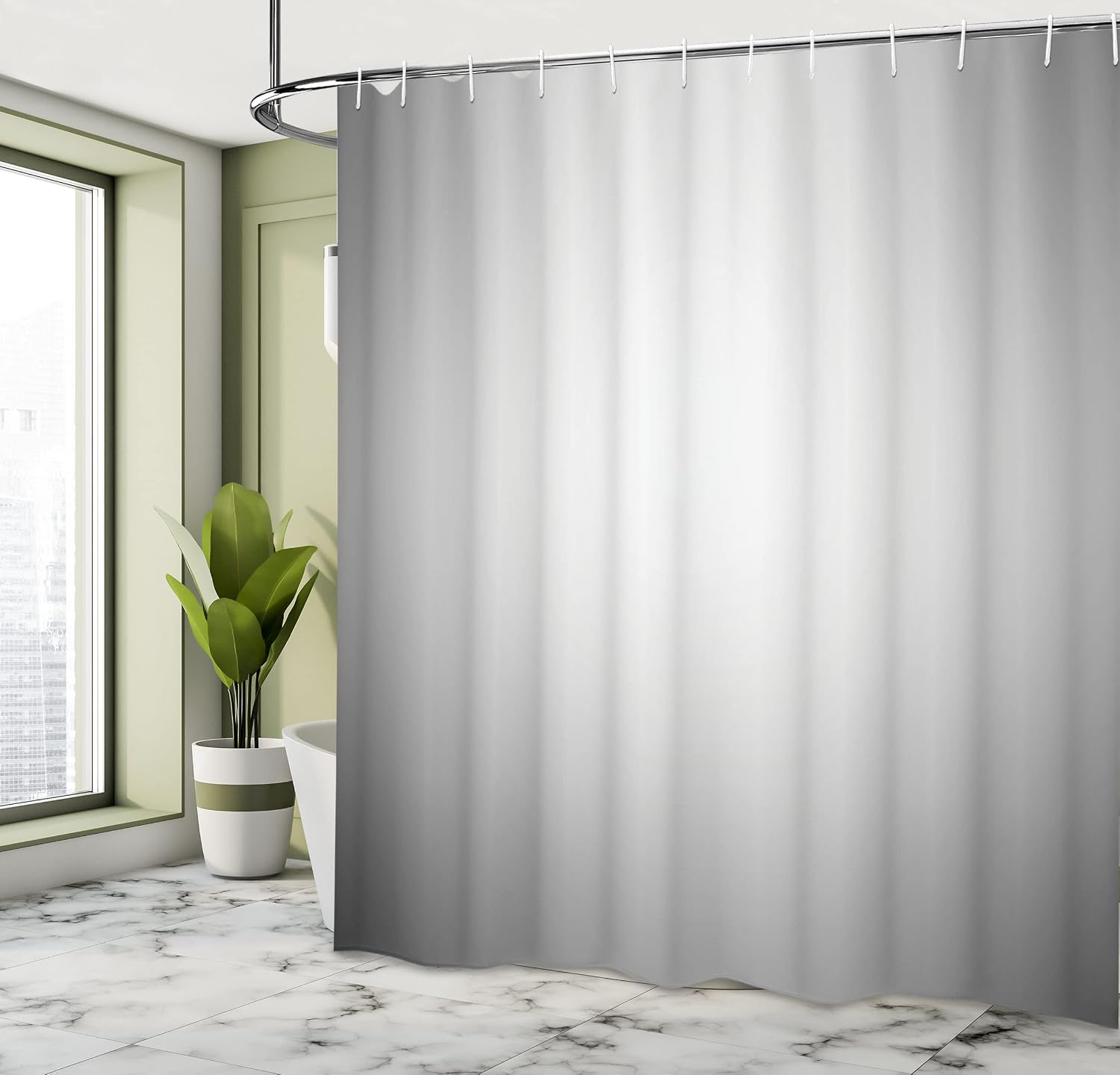 Ambesonne Grey Shower Curtain, Faded Digital Print Dark Blur Grungy Style Plain Mat Modern Urban Life Themed Art Print, Cloth Fabric Bathroom Decor Set with Hooks, 69" W x 70" L, Gray