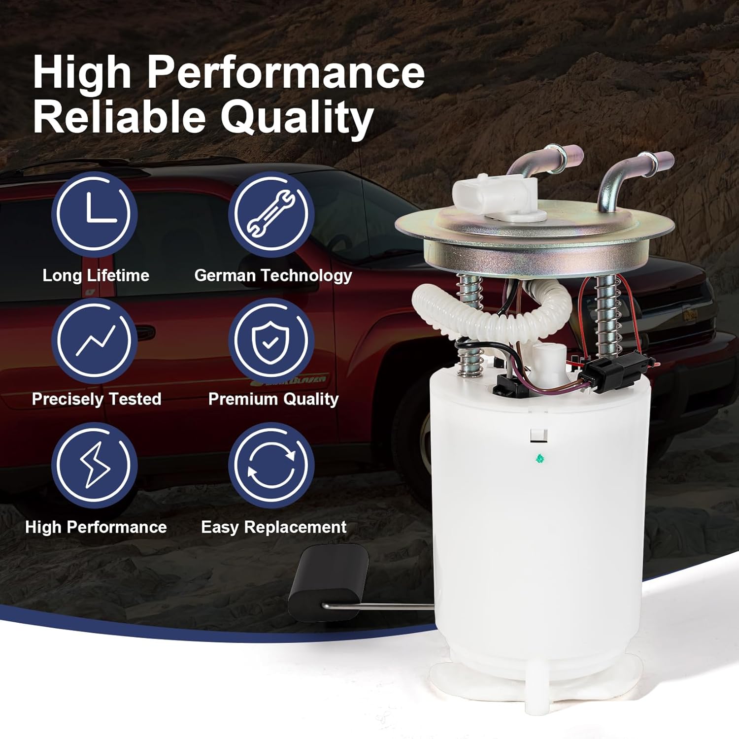 Electric Fuel Pump Module Assembly Compatible with 2002 2003 2004 Chevy Trailblazer SSR GMC Envoy XL XUV Buick Rainier Oldsmobile Bravada Isuzu Ascender 4.2L 5.3L GAS Replace E3549M VANBOL0117 - Image 4