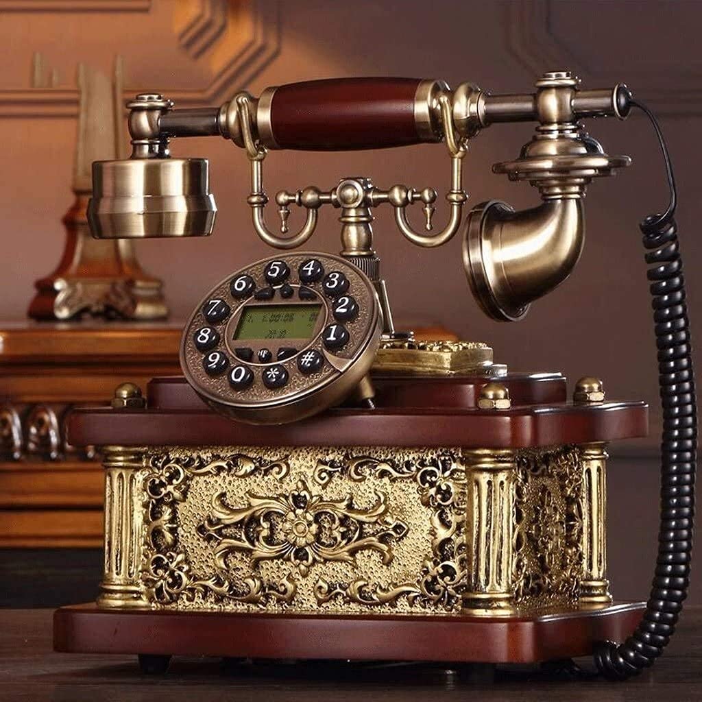 Telefon domowy Telefon europejski Telefon retro Telefon z litego drewna Vintage Kreatywny Telefon domowy Telefon stacjonarny