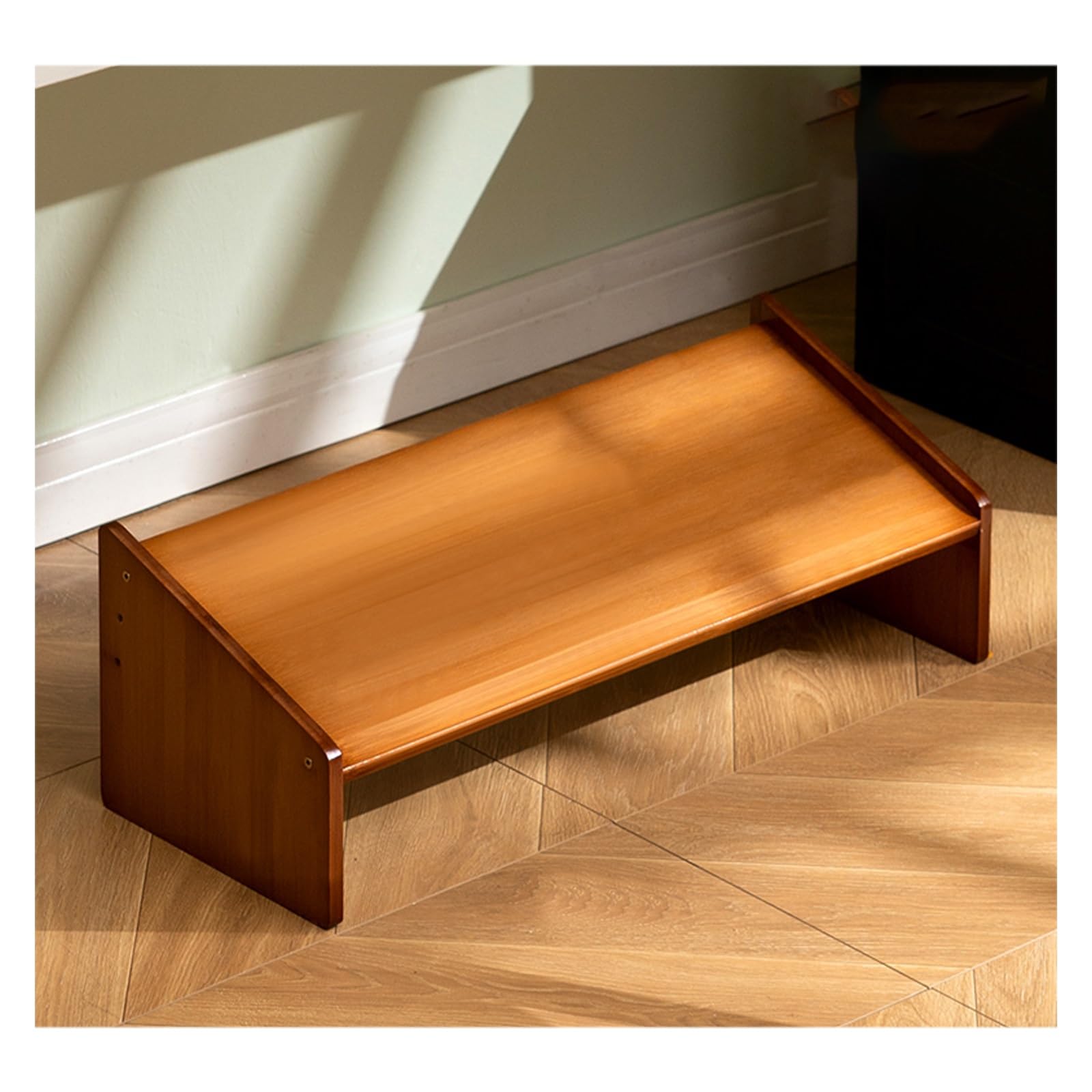 step stool, Made of Bamboo, Thickened Board, Stable Load-Bearing, Smooth Polishing, Suitable for Multiple Scenarios(Brown,60 * 24 * 20cm)