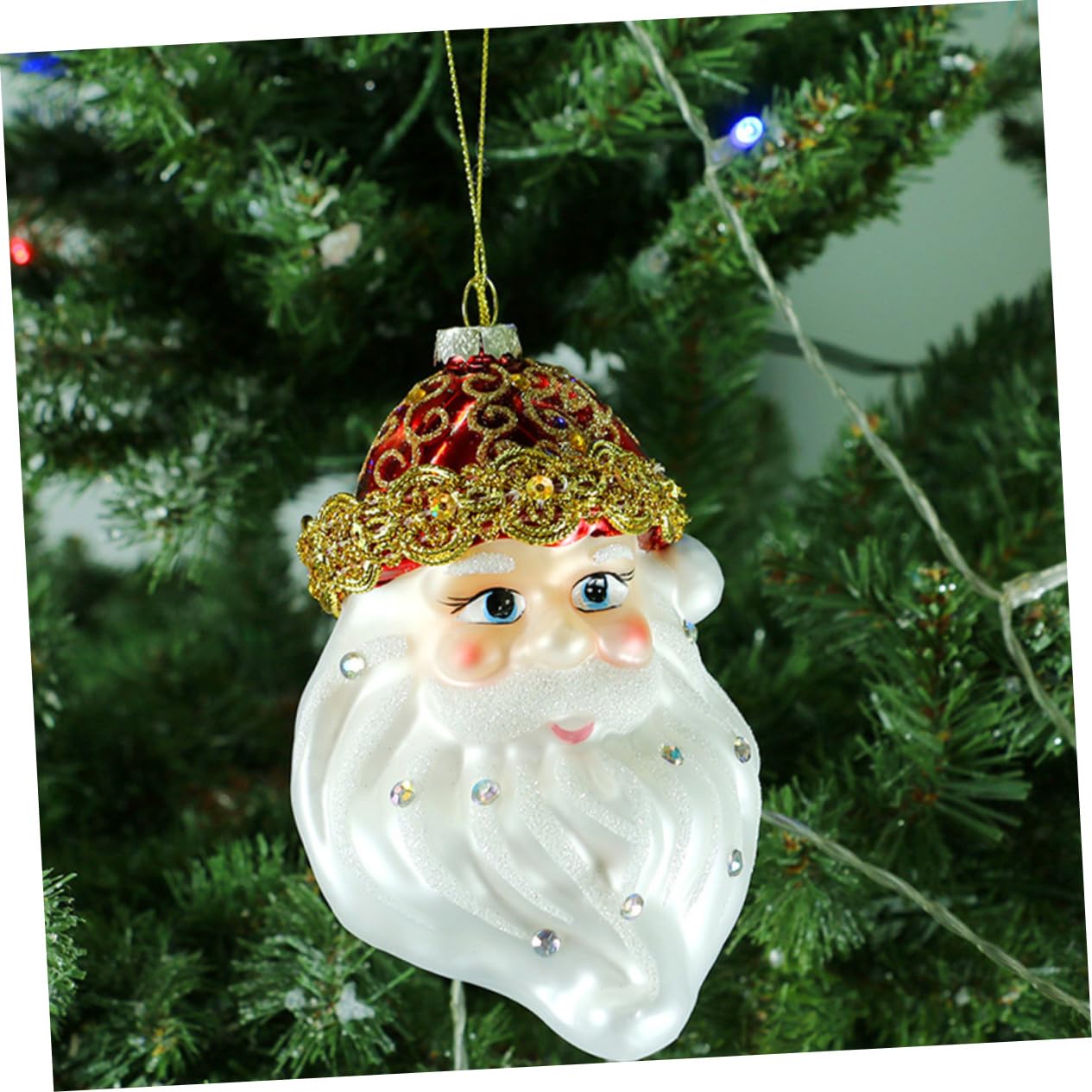 Ciieeo 4 Stück Weihnachtsmann-Ornamente Bruchsichere Weihnachtskugeln Christbaumschmuck weihnachtsdeko weihnachtsbaumdeko Weihnachtsbaum anhänger Weihnachtsbaum hängende Ornamente Glas
