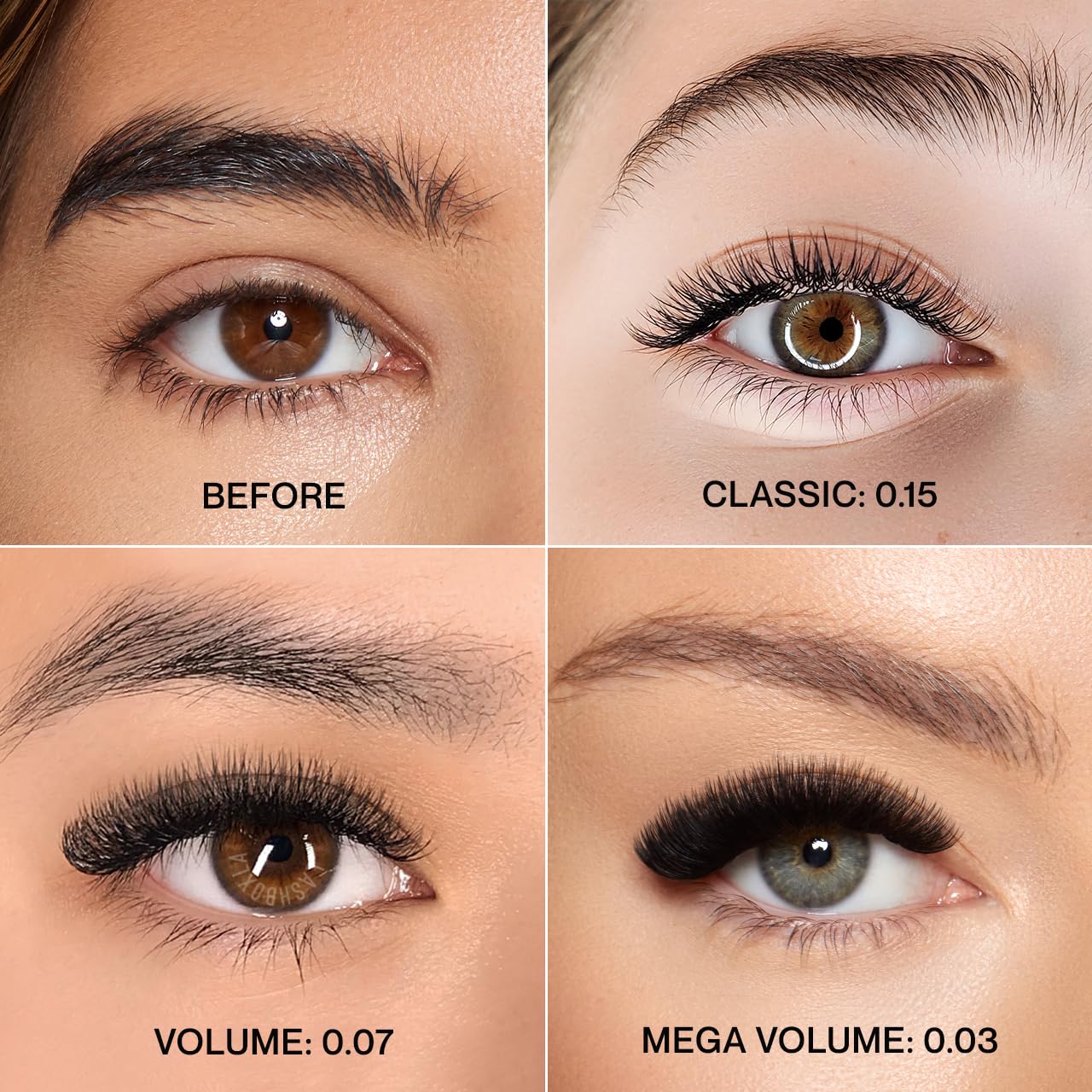 LBLA Mega Volume Professional Eyelash Extensions - Individual Lashes for Lash Techs – Favorite Cashmere Deep Black Faux Mink Lashes - L Curl, 0.03 DIA - Mixed (7-8-9) mm