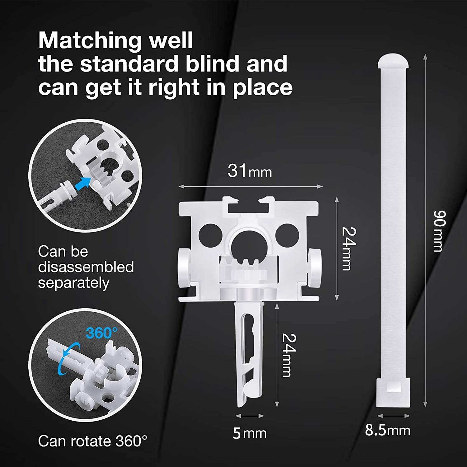 Kit Di Riparazione Per Tende Verticali Con Supporto Per Stelo, Parti Di Ricambio Bianche 20 Pezzi 87418648