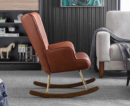 Miniatura 7 de Mecedora moderna para guardería con reposabrazos, silla lateral tapizada copetuda, silla lateral acolchada para lectura, cómoda silla de club, silla