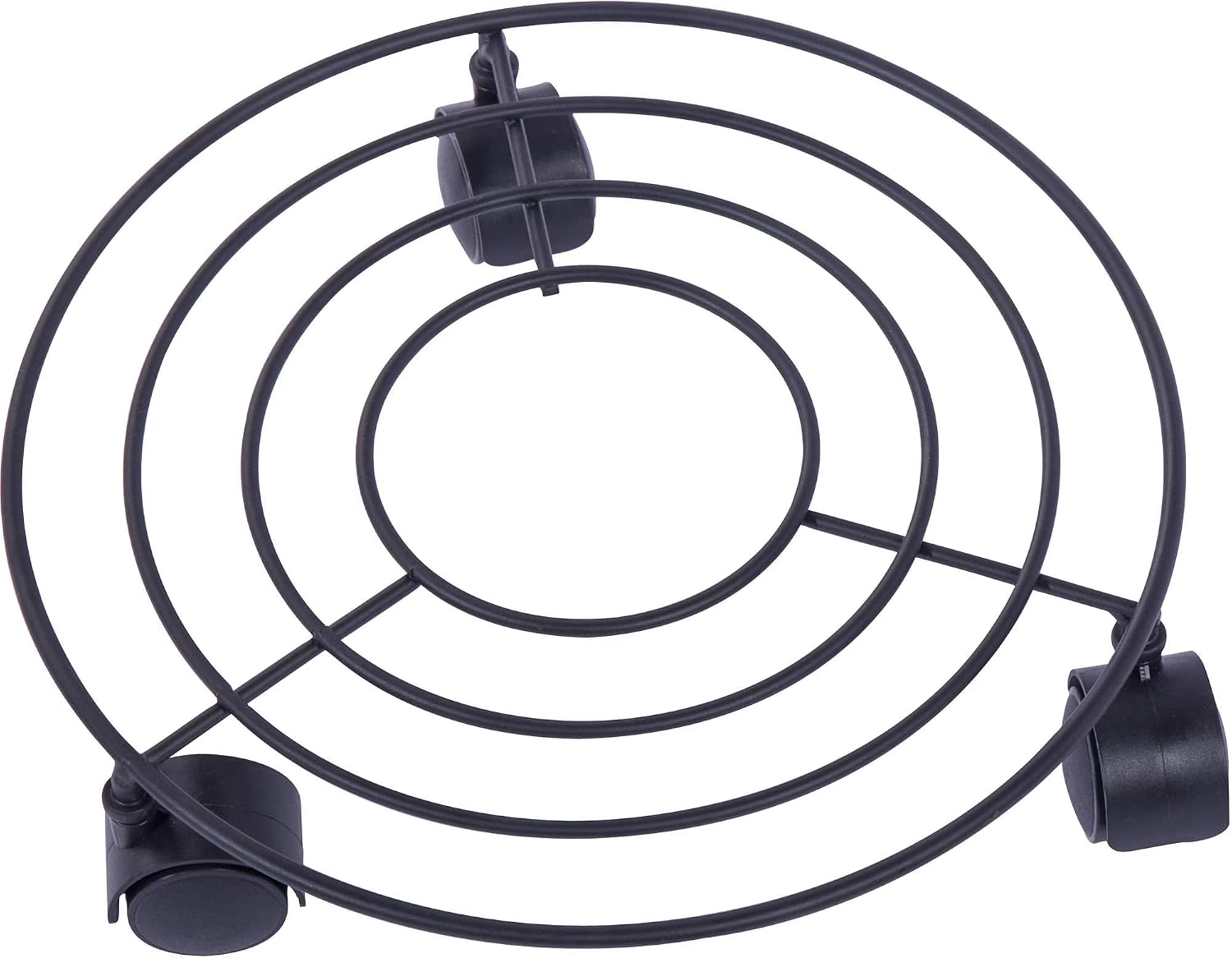 Plant Caddy 10 Inch Matte Black Metal Rolling Stand With 3 Universal Wheels For Indoor Outdoor