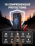 AstroAI Booster Pack Jump Starter, booster de batterie de voiture Jump Startter pour Jusqu'à 6.0L Gaz ou 3.0L Moteur diesel, avec 3 Modes Lampe de poche, Câble Jumper pour 12V Voiture de motocyclette et SUV, S8 1500A Gris foncé