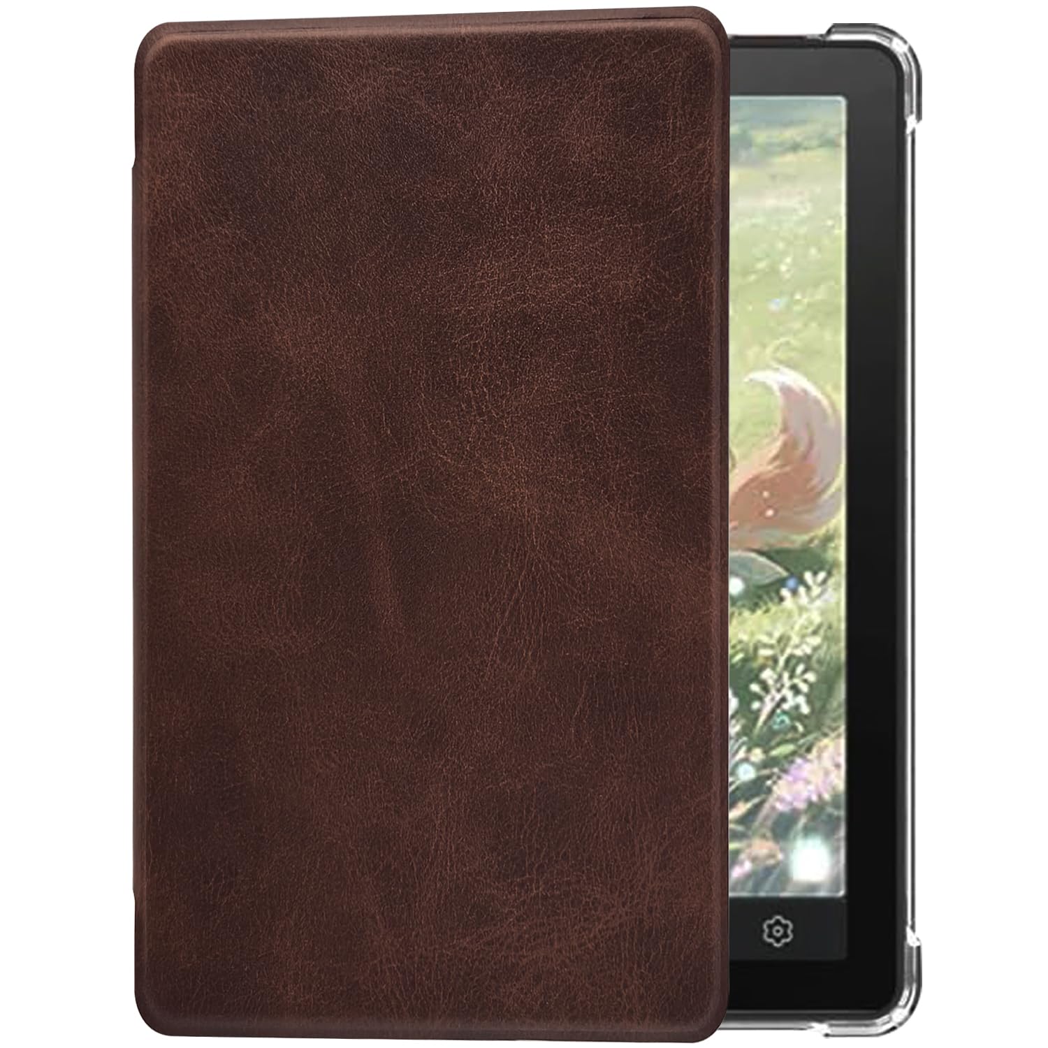 Transparent TPU Back Case for 6'' Bigme B6 Color/Bigme B6 Ultra-Thin Lightweight Enhanced Auto Sleep/Wake Cover with Thickened Corners, Magnetic Closure (Cowhide Brown) — view 7
