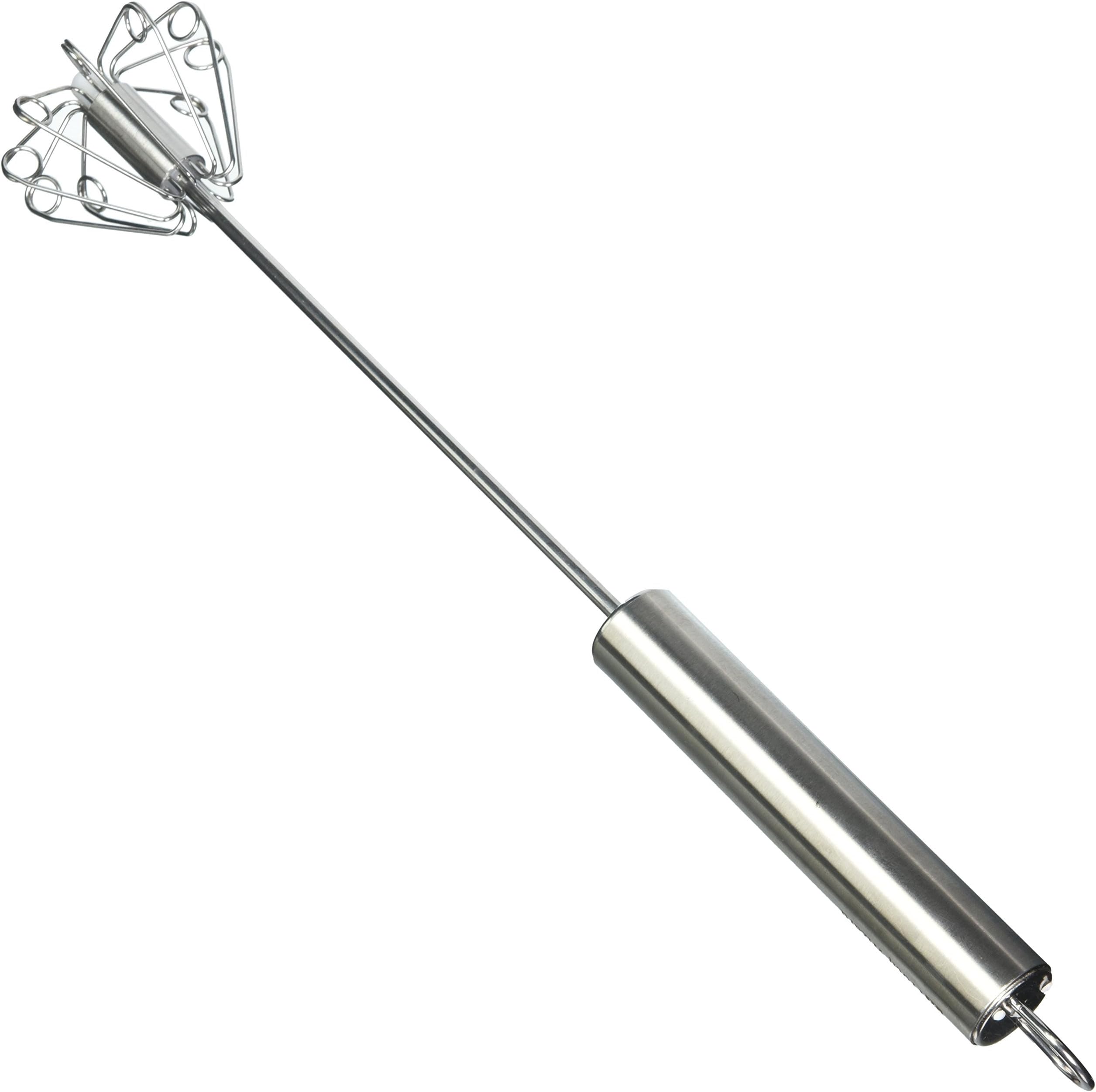 Milk Frother - Froth Wizard Stainless Steel Manual Push Whisk - Perfect Environmentally Friendly Gift - Impress Friends - Restaurant Foam For Coffee, Latte, Cappuccino and Hot Chocolate