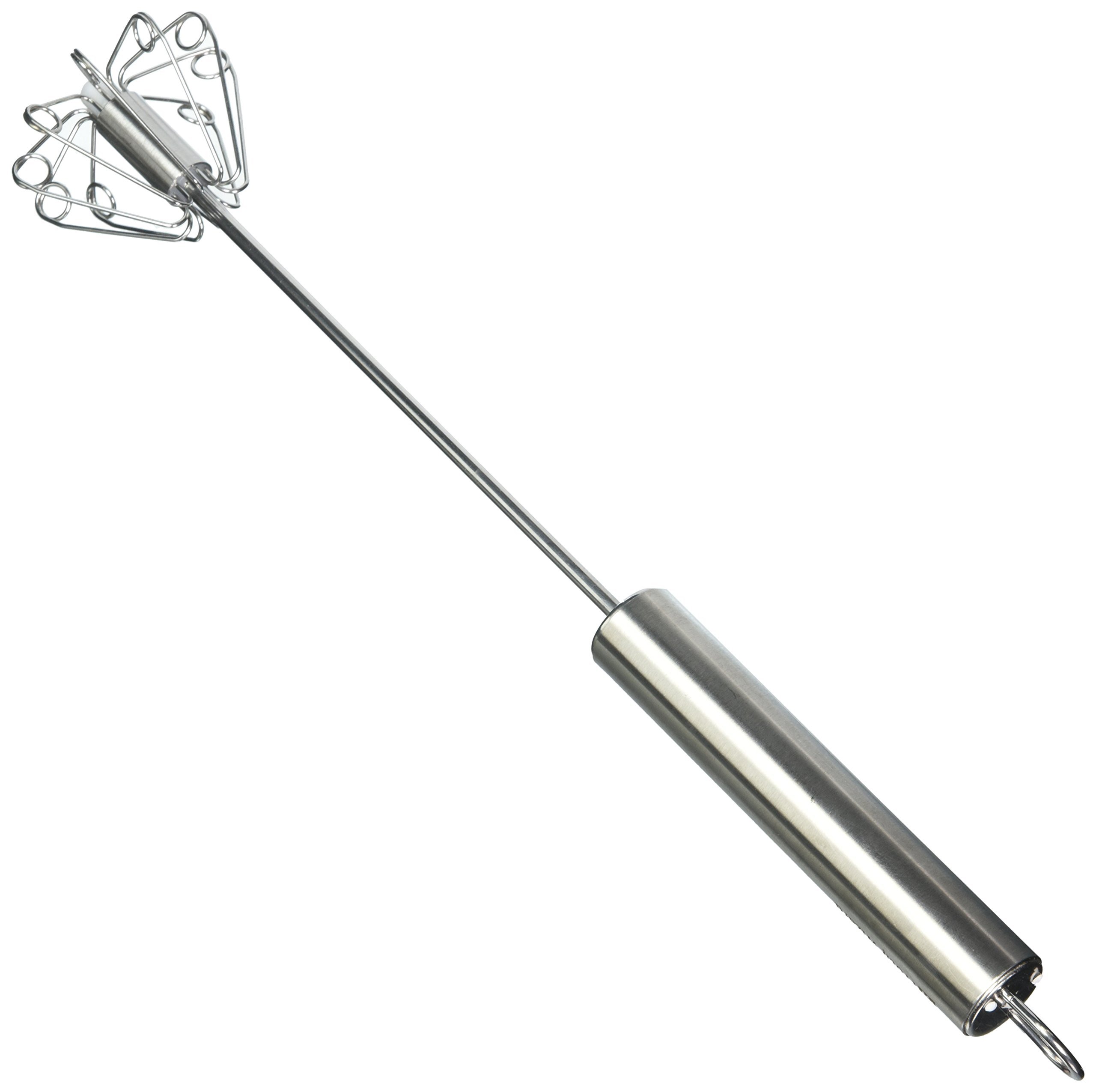 Milk Frother - Froth Wizard Stainless Steel Manual Push Whisk - Perfect Environmentally Friendly Gift - Impress Friends - Restaurant Foam For Coffee, Latte, Cappuccino and Hot Chocolate
