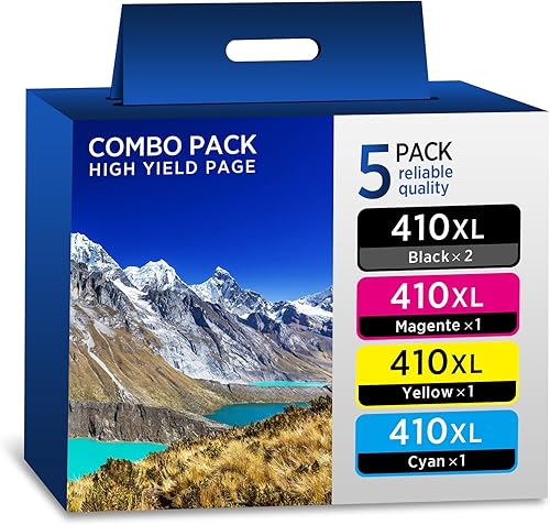 Cartuchos de tinta 410 XL, página de alto rendimiento, repuesto de cartucho de tinta remanufacturado para cartuchos de tinta Epson T410XL para