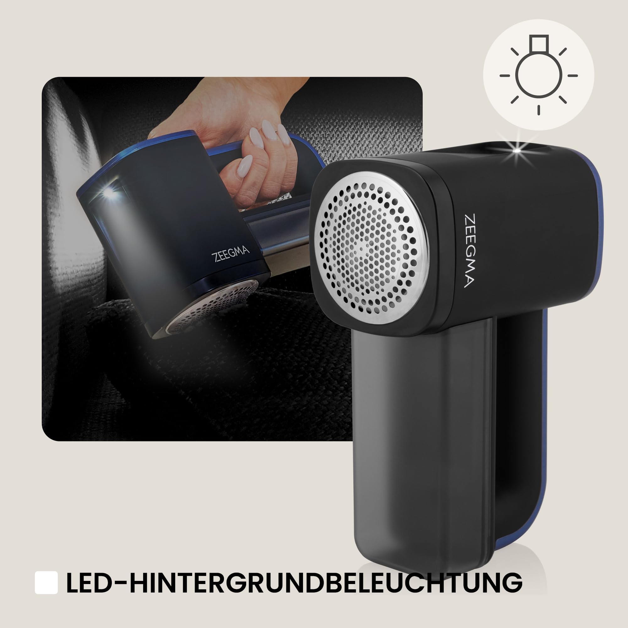 ZEEGMA LINTEE Black Fusselrasierer Elektrisch für Verschiedene Stoffe, 5W