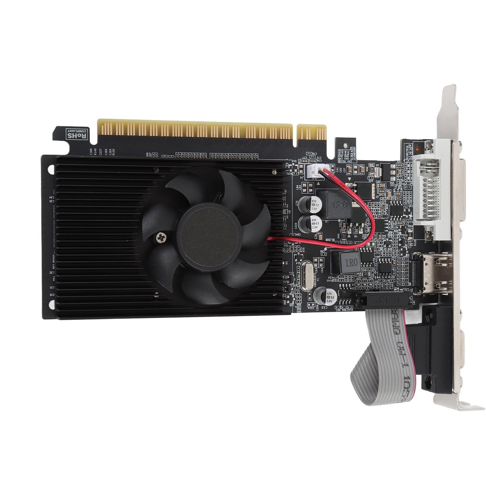 Karta Graficzna do Gier 2 GB DDR3, Karta Graficzna PCI Express 2.0 X16 z Portem VGA DVI, Niskoprofilowy Procesor Graficzny Komputera Stacjonarnego do Komputera Gier