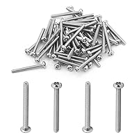 Vista 78 de MroMax 30 tornillos de máquina Phillips de cabeza plana M2 x 0.197 in, acero inoxidable 304 18-8, rosca completa, tornillos de cabeza cruzada gris