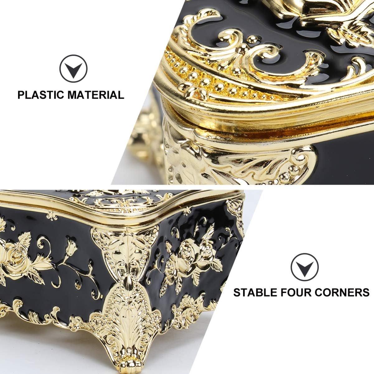 European Style Tissue Box Cover with Rose Pattern Napkin Holder for Home Car Office and Bathroom Decor 9.05X4.72X3.54 Inch