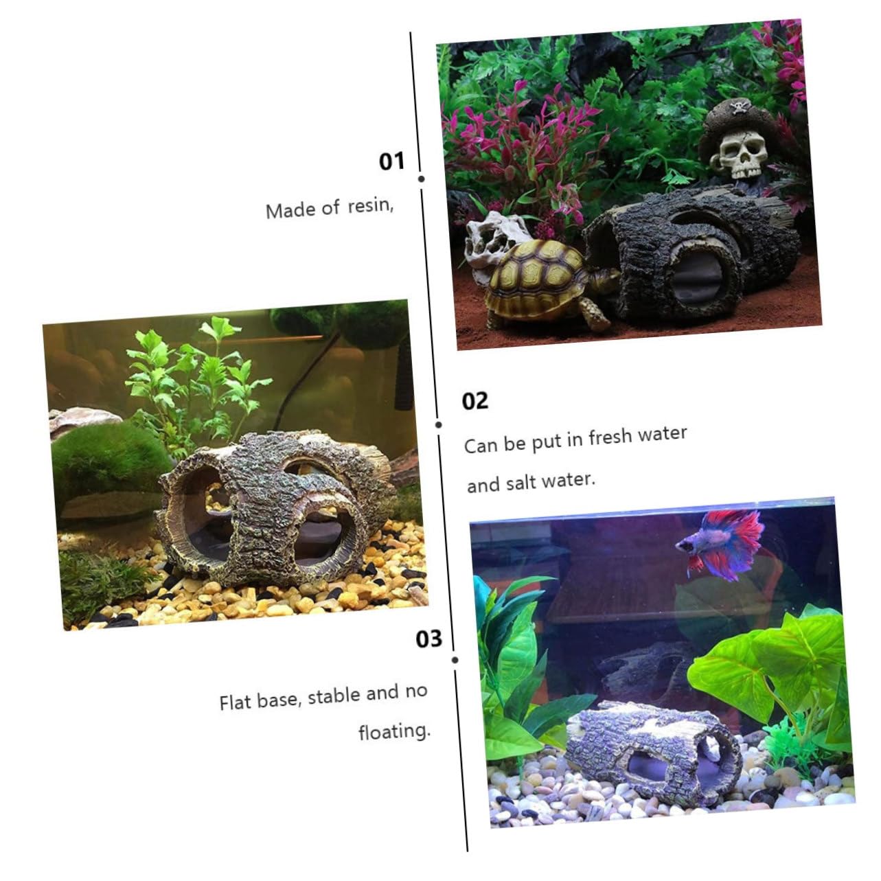 YARNOW 2 Piezas De Cueva Simulada para Evitar El Tronco De Un Árbol con Forma De Serpiente Crestada para Reptiles Peces Cabaña De Madera Adorno para Escondite De Lagartos Y Geckos