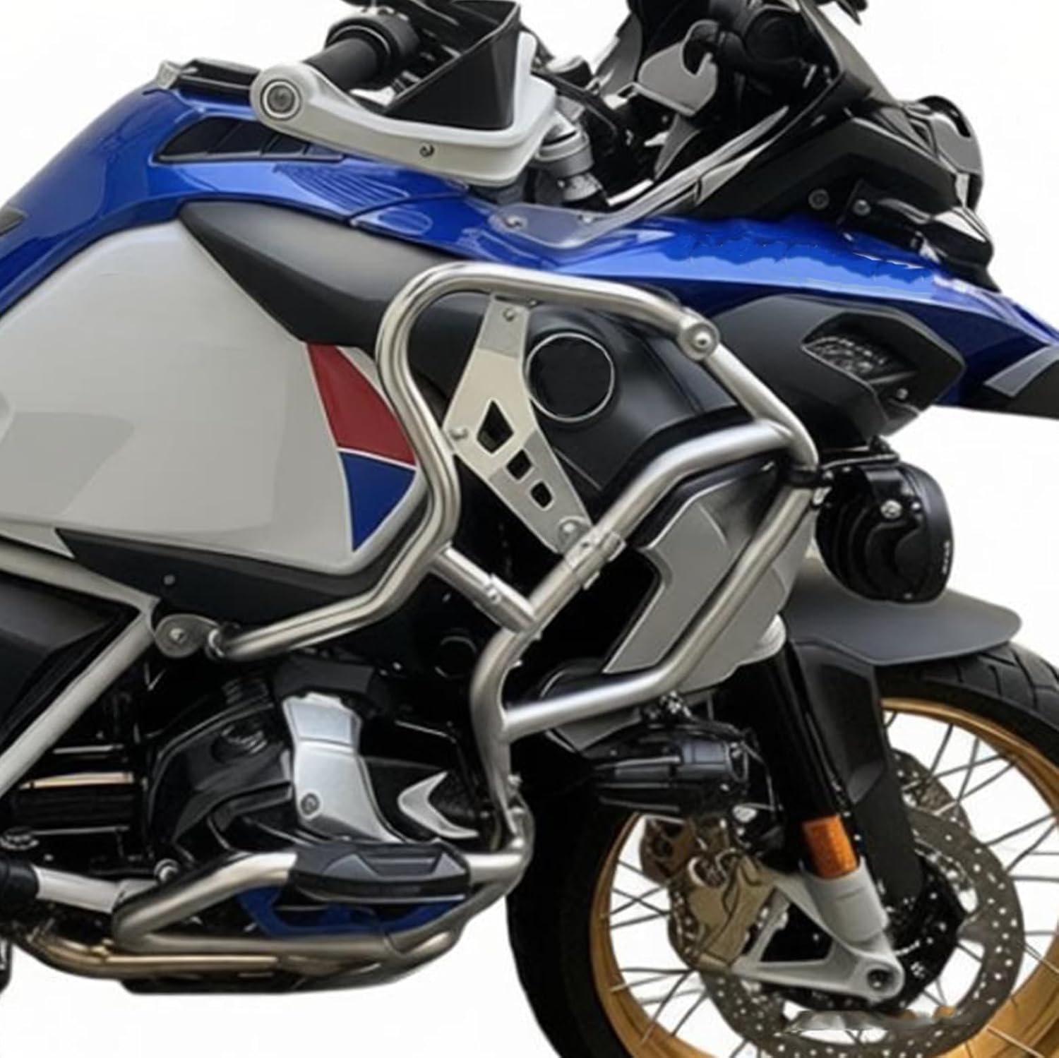 Engine Guard Crash Bar Extension for R 1250 GS Adventure ADV 2018-2024 Motorcycle Bumper Frame Falling Protector (Silver)