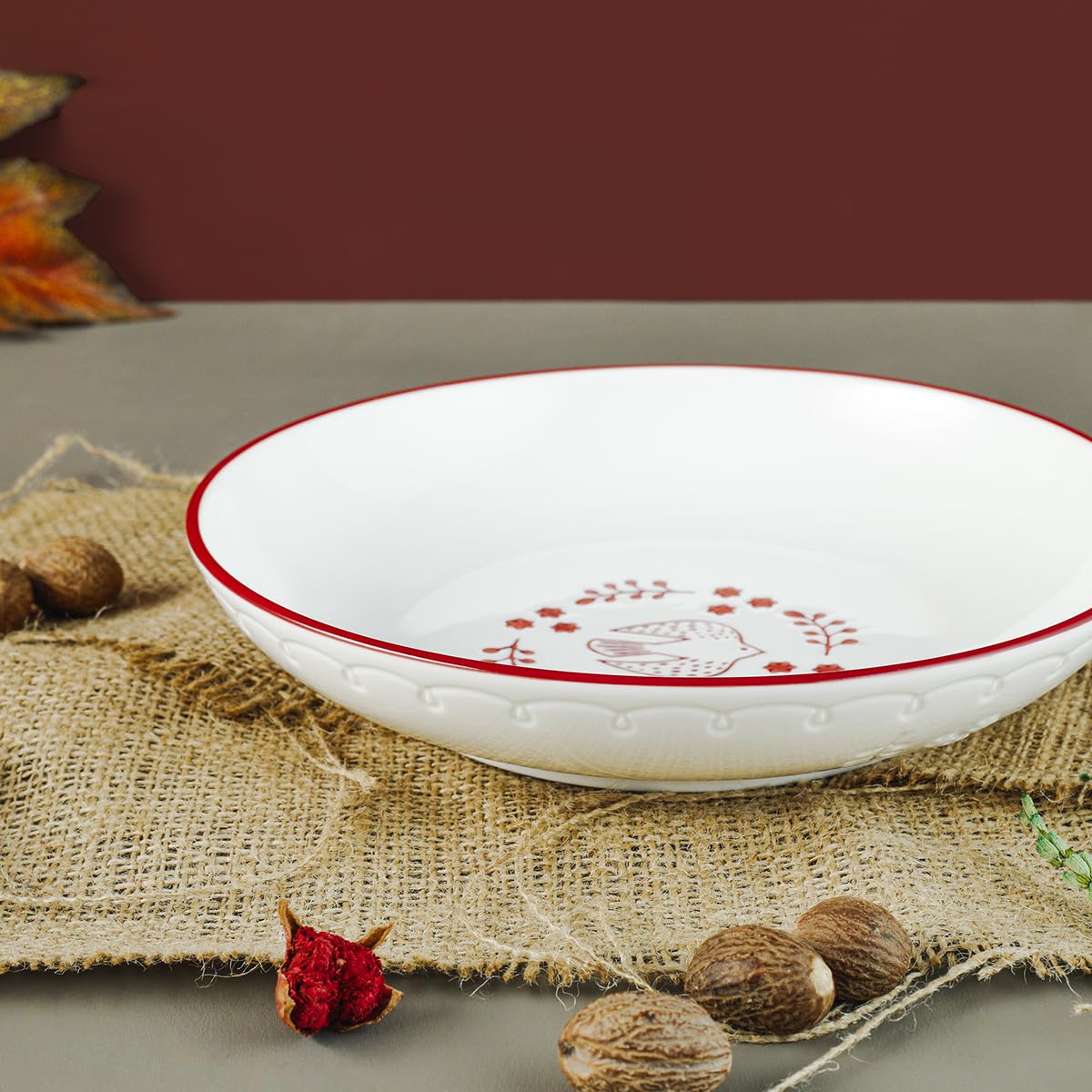 Aryıldız Red Bird Yemek Tabağı Renkli Porselen 20 cm